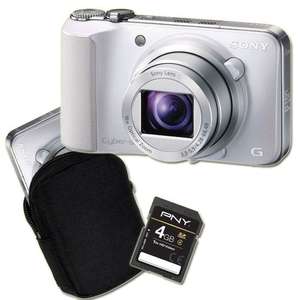 Appareil Photo Compact Sony HX-10 Blanc + Etui + Carte SD 4 Go