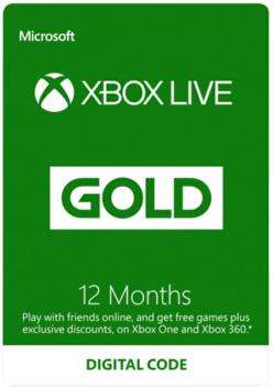 Abonnement Xbox live gold 12 mois