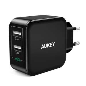 Chargeur Secteur USB Aukey - 2 Ports (Noir ou Blanc)
