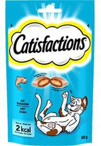 Lot de 4 sachets de friandises pour chat Catisfactions - différents goûts, 60 g