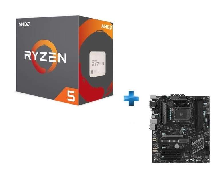 Processeur AMD Ryzen 5 1600 Wraith Spire Edition (3.2 GHz) + Carte mère MSI B350 PC MATE (Socket AM4)