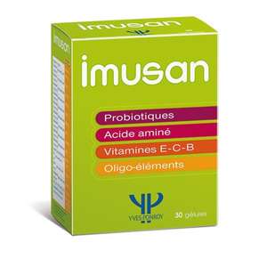 Boite de vitamines Imusan (30 gélules) + 1 serum hydratation intense  ou capsule de bronzage