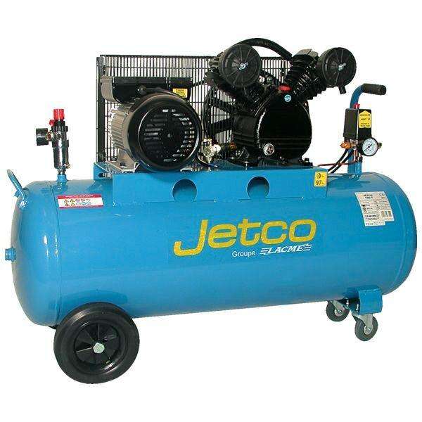 Compresseur lacmé Jetco - 100 litres, 3 CV, bicylindre à courroie