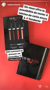 Échantillon carte Rouge à Lèvres Dior offert