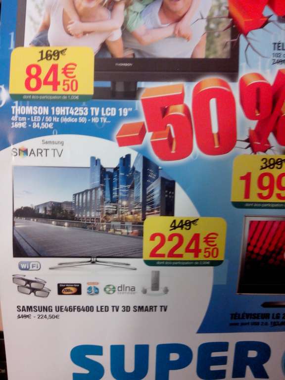 Téléviseur 46" LED 3D Samsung UE46F6400