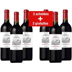 Lot de 6 bouteilles de vin Château Le Bernet Médoc Rouge 2012