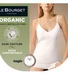 Caraco Bretelles Fines Le Bourget, Col V, Skinwear, 100% Coton Organic, Blanc du S au XXL, Ou Noir en XXL uniquement