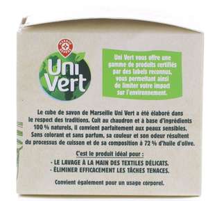 Cube de Savon de Marseille - 300g, Uni Vert (Via 0.40€ sur la Carte de Fidélité)