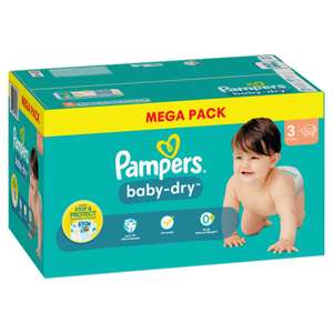Mega-pack de couches Pampers baby-dry - Différentes tailles et variétés (via 25.52€ sur carte fidélité)