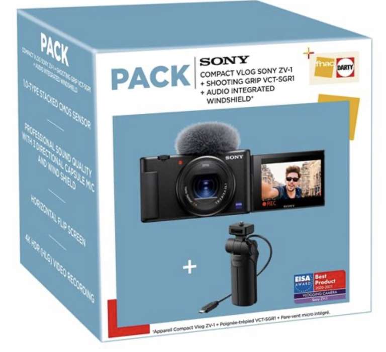 Pack Appareil photo compact pour Vlogging Sony ZV-1 + Poignée