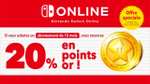 Recevez jusqu'à 14€ en points Or pour un abonnement de 12 mois au service Nintendo Switch Online