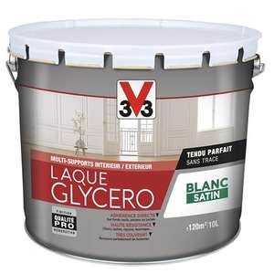 Laque Glycéro Multi-supports V33 - 10L, Blanc Satin (peinture-destock.com)