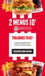 2 menus pour 10€ (Exemple : 2 menus Tower Cheese & Bacon - Borne/Drive/Click&Collect)