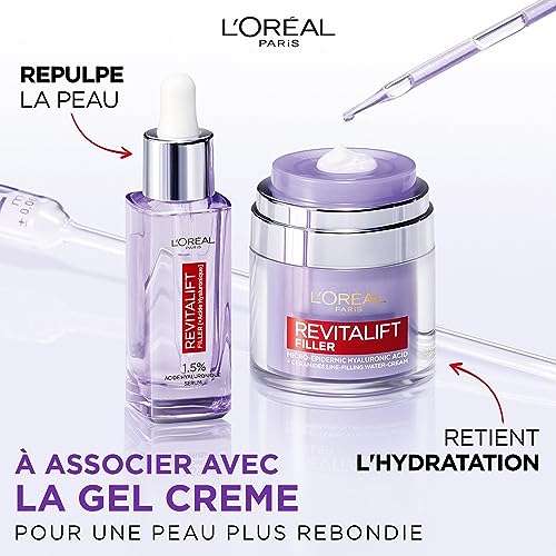 Sérum Anti-Rides L'Oréal Paris Revitalift Filler - Hydratant, Lissant & Anti-Âge, 30 ml