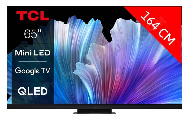 TV 65" Mini LED QLED TCL 65C931 - 4K UHD, 144 Hz, HDR Premium 2000, Dolby Vision IQ & Atmos, Google TV (via ODR 200€)
