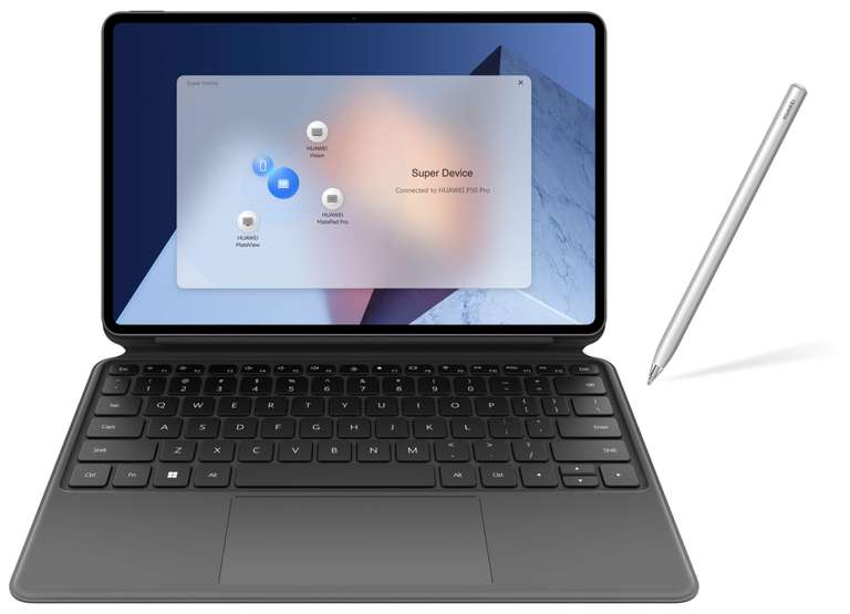 PC/Tablette 12.6" Huawei MateBook E (OLED 2.5K, i3-1110G4, RAM 8 Go, SSD 128 Go, W11S) + Clavier magnétique + Stylet + Extension garantie