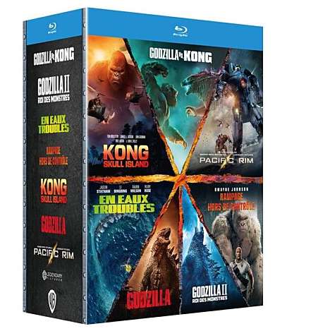 [Blu-Ray] Coffret Grands Monstres : 7 Films (Godzilla 1&2, Kong 1&2, Rampage, The Meg, Pacific Rim)