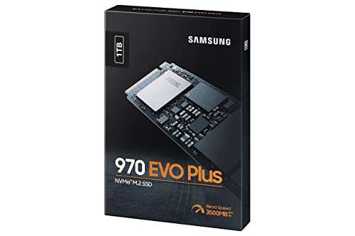 SSD interne M.2 NVMe Samsung 970 Evo Plus (MZ-V7S1T0BW) - 1 To, TLC 3D,  Jusqu'à 3500 Mo/s –