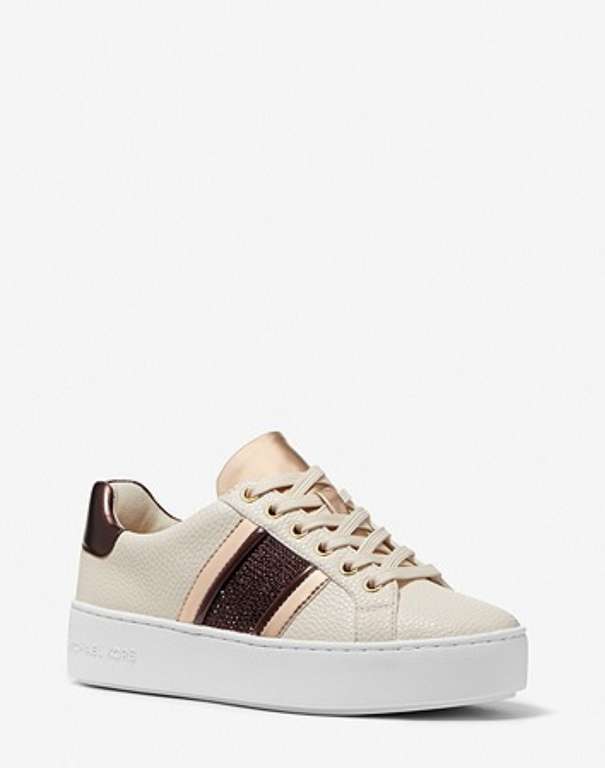 Chaussures Michael Kors Poppy Embellished Leather Stripe Sneaker