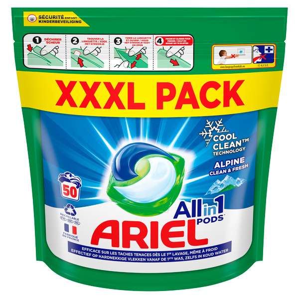 Paquet de 50 capsules Ariel Pods (Via 16.77€ sur la Carte de Fidélité + ODR Envie de plus de 40%)