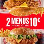 2 menus KFC pour 10€