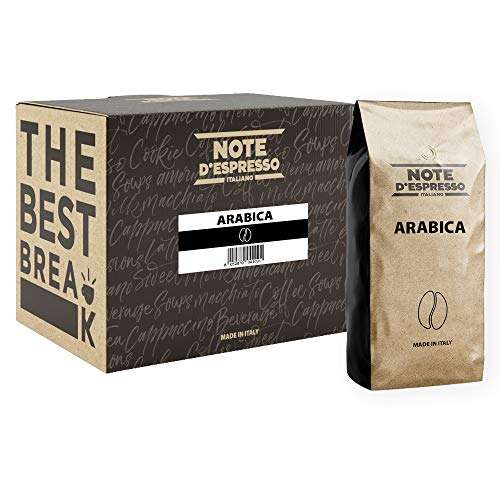 2 Paquets de Café en grains Note d'Espresso - Arabica, 2 x 1000 g