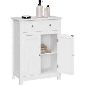 Meuble de salle de bain Vasagle - Tiroir et cloison amovible - Style cottage - Blanc - 60 x 30 x 80 cm (Vendeurs tiers)