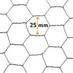 Grillage Hexagonal Galvanisé Windhager 11249 - 25 mm, 2,5 x 0,5 m - Idéal pour Poulailler et Basse Cour