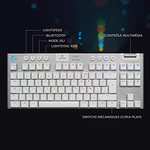 Clavier gamer mécanique Logitech G915 TKL Tenkeyless Lightspeed - Switch ultra-plat GL Tactile, RGB Lightsync, blanc