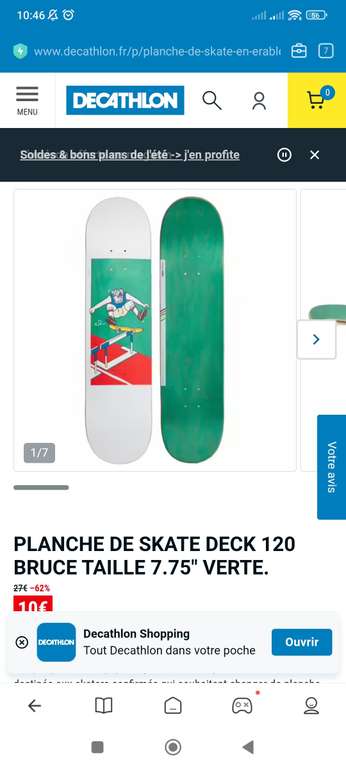 Planche de Skate Oxelo Deck 120 Bruce - Plusieurs Tailles et coloris au choix