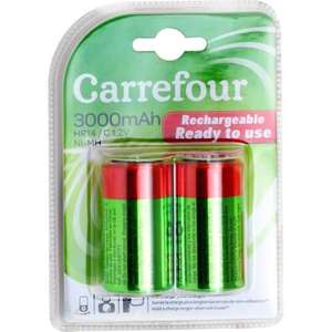 6 Packs de 2 Piles rechargeables Carrefour HR14/C 3000mAh (via via 11.88€ fidélité)