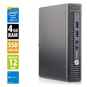 Mini-PC de bureau HP ProDesk 400 G1 USFF - i3-4160T, RAM 4 Go, SSD 240 Go, Windows 10 Home (Reconditionné Grade B - Garantie de 12 mois)