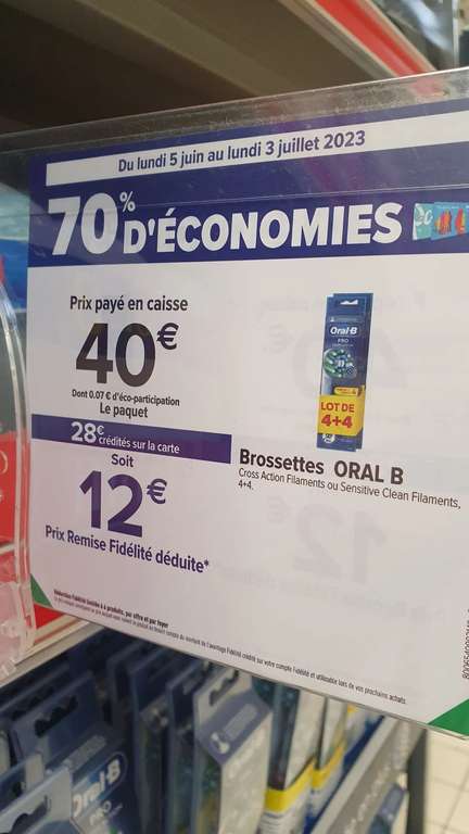 Paquet de 8 brossettes Oral-b - Cross Action Filaments (Via 28€ sur la carte de fidélité) -Bègles (33)