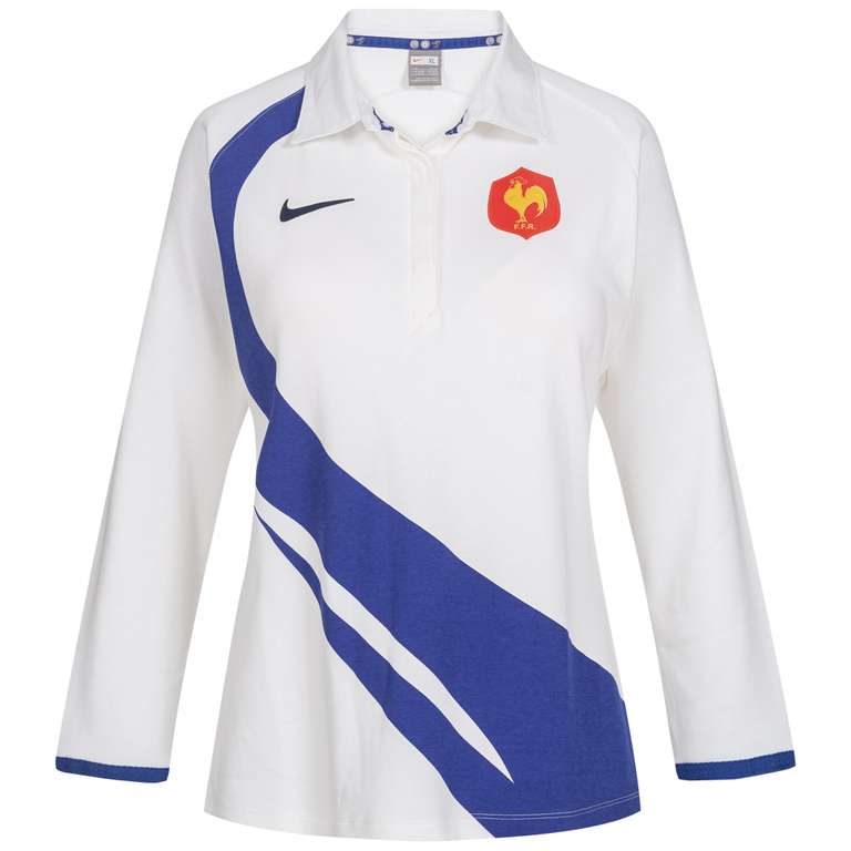 Maillot de rugby Nike Équipe de France pour Femmes - Blanc (Tailles du XS au 2XL)
