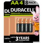 Lot de 8 piles rechargeables AA Duracell