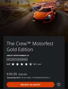 Jeu The Crew Motorfest Gold Edition sur PS4 et PS5 (Dématérialisé)