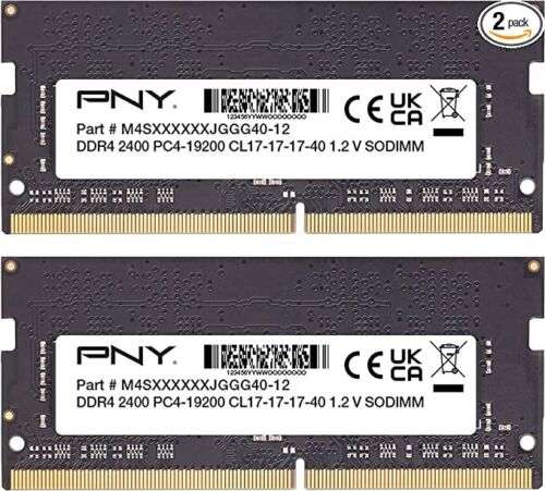 Kit mémoire So-DIMM DDR4 PNY 16 Go (2x8 Go) - 2400Mhz CL17