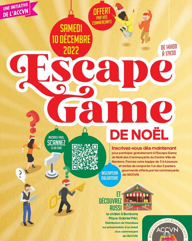 Escape game gratuit via réservation au Centre ville de Nanterre (92)
