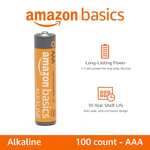 Lot de 100 Piles Amazon Basics Alcaline AAA 1,5V