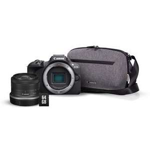 Pack Appareil photo hybride Canon EOS R100 Noir + RF-S 18-45mm f/4.5-6.3 IS STM + Sac photo + carte SD 64 Go