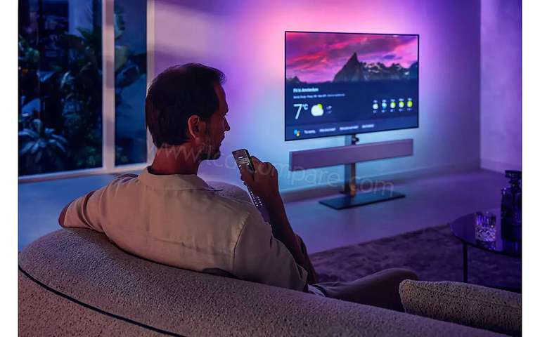 TV 65" Philips 65OLED986 - OLED Evo, 4K UHD, 120 Hz, Ambilight 4 côtés, HDR, Dolby Vision, Son Dolby Atmos Bowers & Wilkins 70W, Android TV