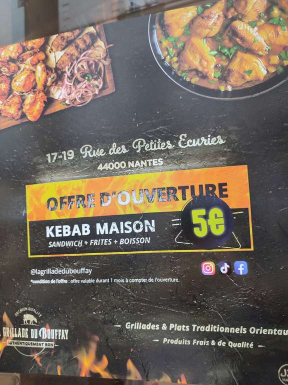 Formule kebab maison + frites maison + boisson au choix - La Grillade du Bouffay Nantes (44)