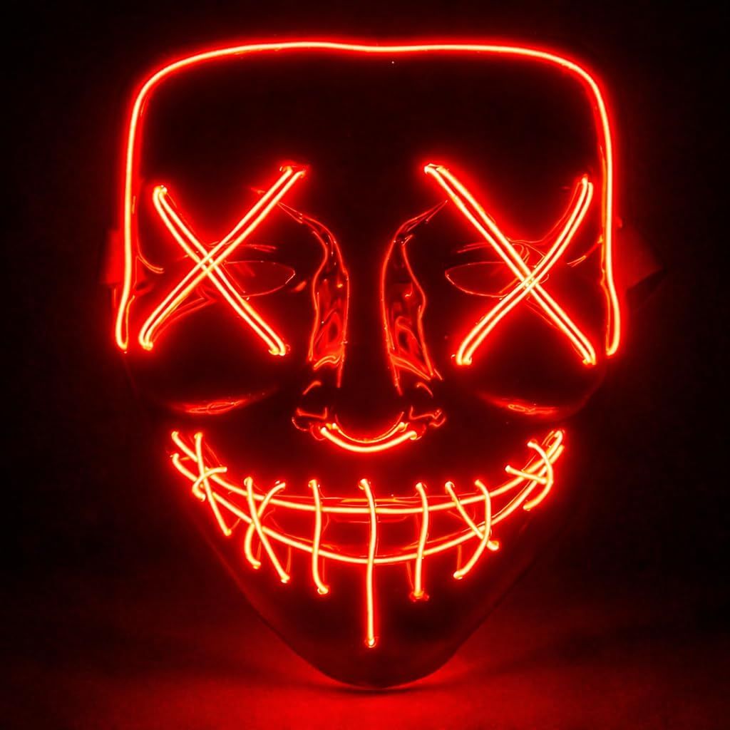 Masque à LED avec effets de lumière 3X, contrôlables, pour Halloween (vendeur tiers)