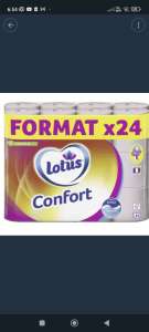 Lot de 2 paquets de 24 rouleaux de papier hygiénique Lotus confort – 48 rouleaux – Abonnés CMAX 6,92€ (via 8,65€ sur carte fidélité)
