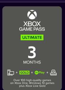 Abonnement de 3 Mois Xbox Game Pass Ultimate sur PC et Xbox (Dématérialisé)