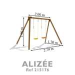 Portique en bois Alizée avec 2 balançoires - H 1.90m (Vendeur Tiers)