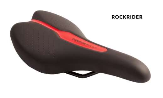 Selle de Vélo VTT Rockrider Confort 500 - Blanche, Jaune ou Rouge