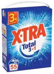 Pack de lessive en poudre X-Tra Total 3+1 ou marseille - 3 ,025 Kg (via 8 € en carte fidélité)
