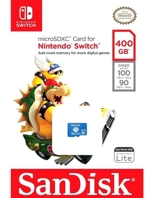 Carte mémoire microSDXC Sandisk Nintendo Switch - 400 Go, U3, UHS-I