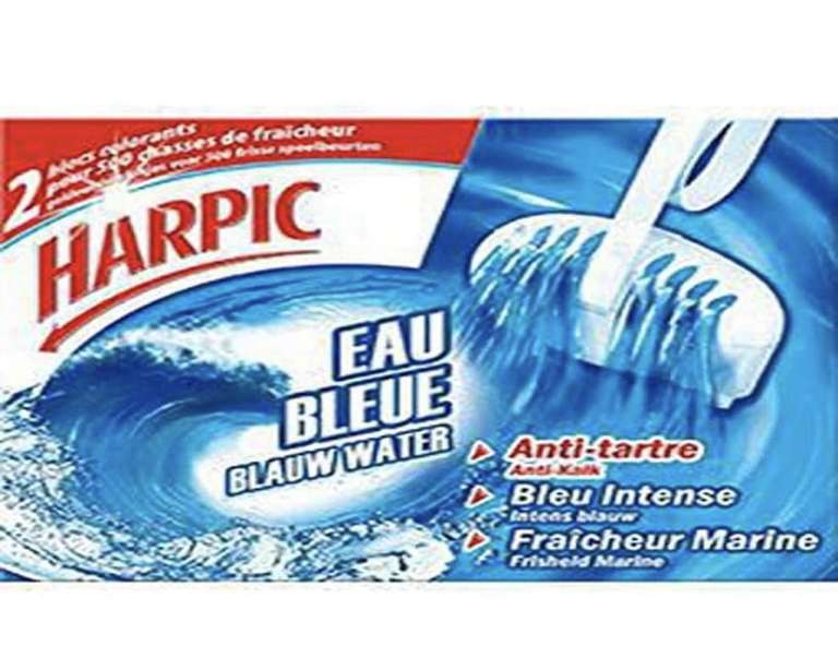 L'étui de 2 blocs Bloc cuvette WC Harpic - colorant eau bleue, anti-tartre fraîcheur marine
